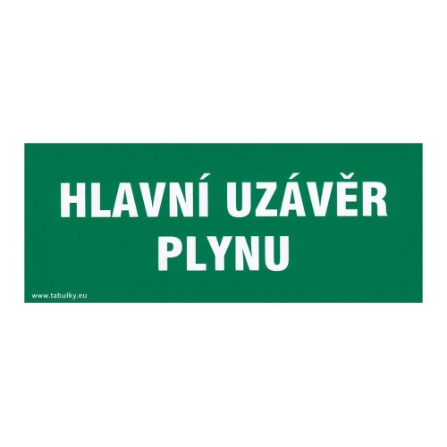 tabulka - HLAVNÍ UZÁVĚR PLYNU 210x87mm samolepicí