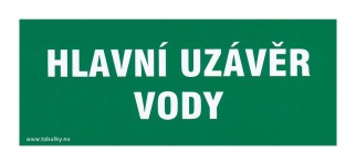 tabulka - HLAVNÍ UZÁVĚR VODY 210x87mm samolepicí