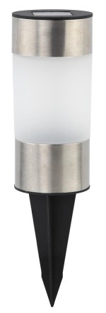 lampa solární pr.6cm, v.23cm, 1LED, PH/nerez