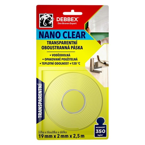 páska oboustr. NANO CLEAR 19mmx2mmx2,5m