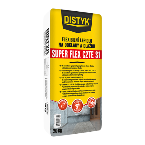 Flexibilní lepidlo na obklady a dlažbu SUPER FLEX C2TE S1 DISTYK Line 20 kg šedá