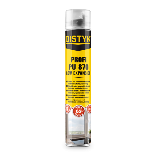 Pistolová pěna PROFI PU 870 DISTYK Line 870 ml žlutá