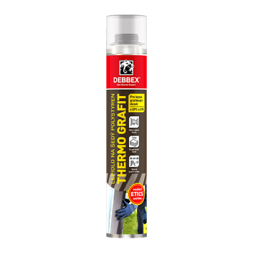 Lepidlo na šedý polystyren THERMO GRAFIT 750 ml pistolová dóza žlutá