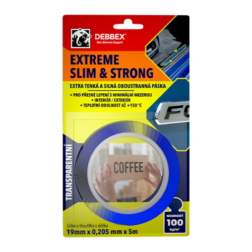 Extra tenká a silná oboustranná páska EXTREME SLIM + STRONG