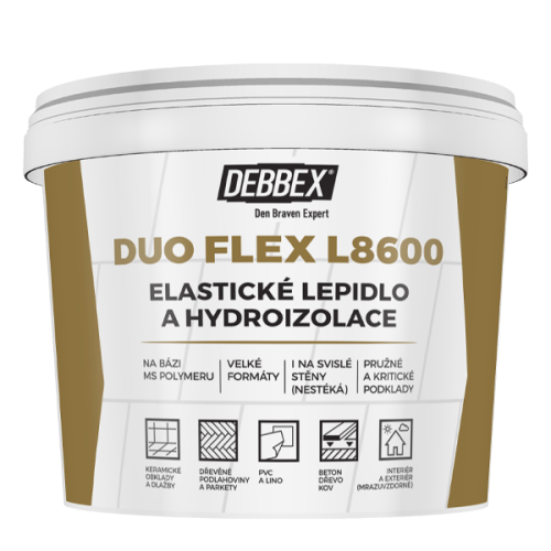 Elastické lepidlo a hydroizolace DUO FLEX L8600 5 kg kbelík béžová