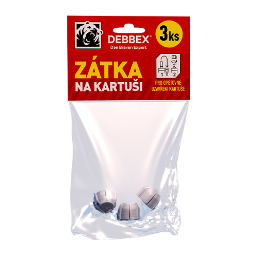 Zátka na kartuši (šroubovací vršek) 3 ks blistr bílá