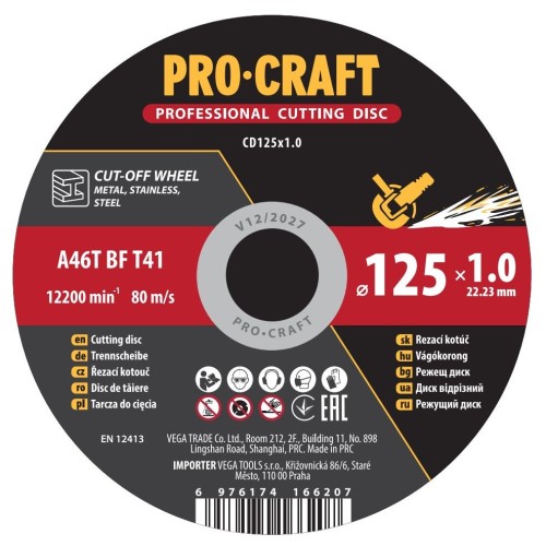 Řezný kotouč Procraft CD125x1.0 | CD125x1.0