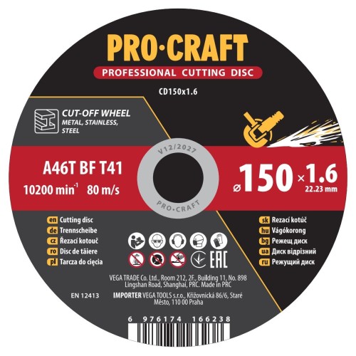 Řezný kotouč Procraft CD150x1.6 | CD150x1.6