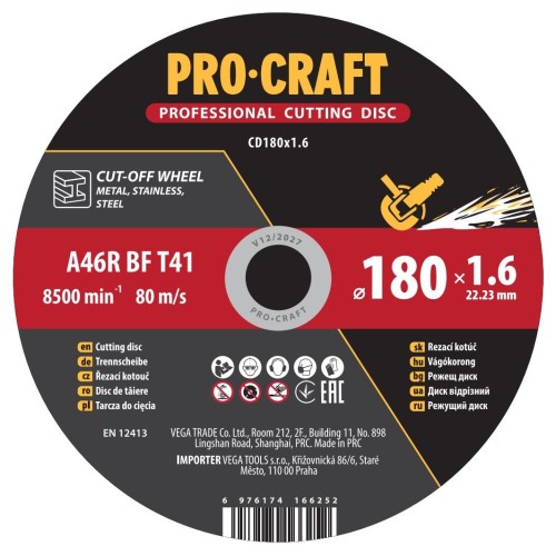 Řezný kotouč Procraft CD180x1.6 | CD180x1.6