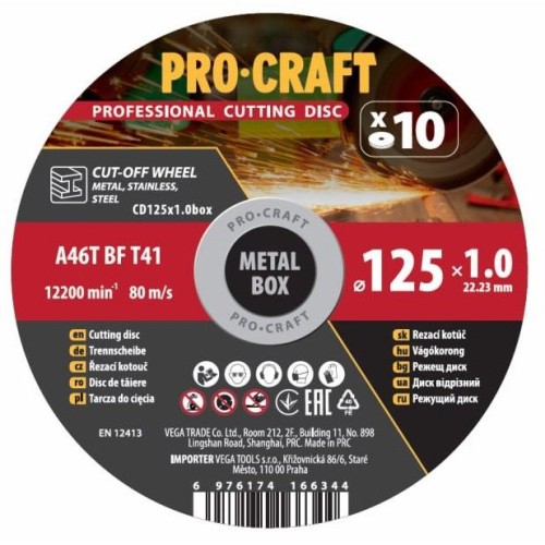 Sada řezných kotoučů Procraft CD125x1.0b | CD125x1.0b