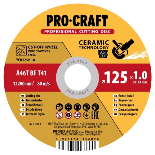 Keramický řezný kotouč Procraft YСD115x1.2 | YCD115x1.2