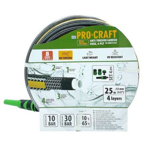 zahradní hadice 1/2” 25m černo-žlutá příslušenství PR-4KAT1310 Procraft