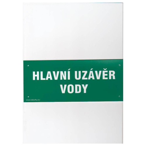 tabulka - HLAVNÍ UZÁVĚR VODY 210x87mm PH