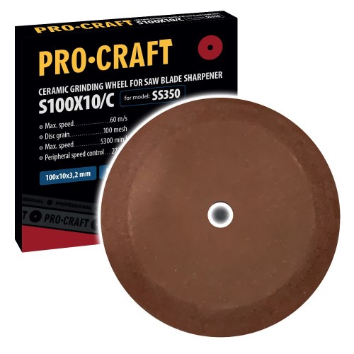 Brusný kotouč pro ostřičku pilových kotoučů Procraft S100X10/C /SS350 | S100X10/C