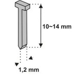 Hřebíky 10mm 1000ks tlouštka1,2 vz.D11T